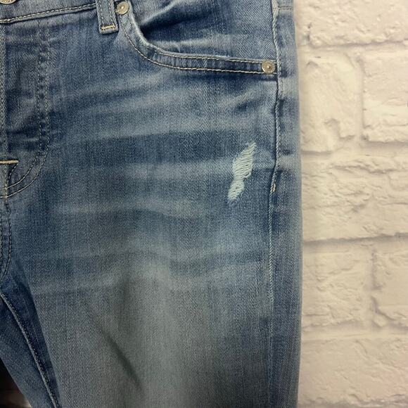 7 For All Man Kind Distressed Skinny Boyfriend Ankle Jeans Josefina - Picture 4 of 10